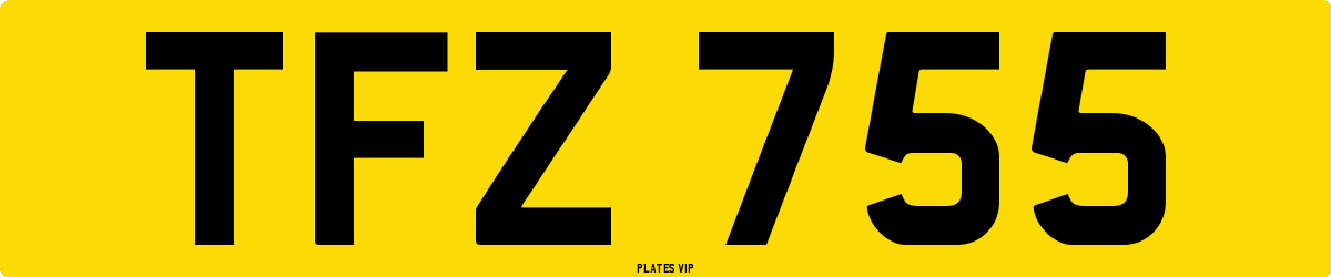 TFZ 755 Number Plate