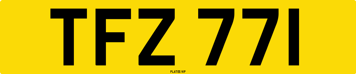 TFZ 771 Number Plate