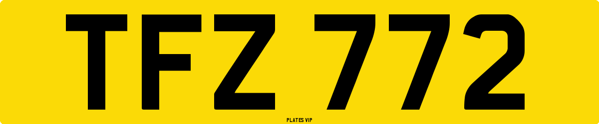 TFZ 772 Number Plate