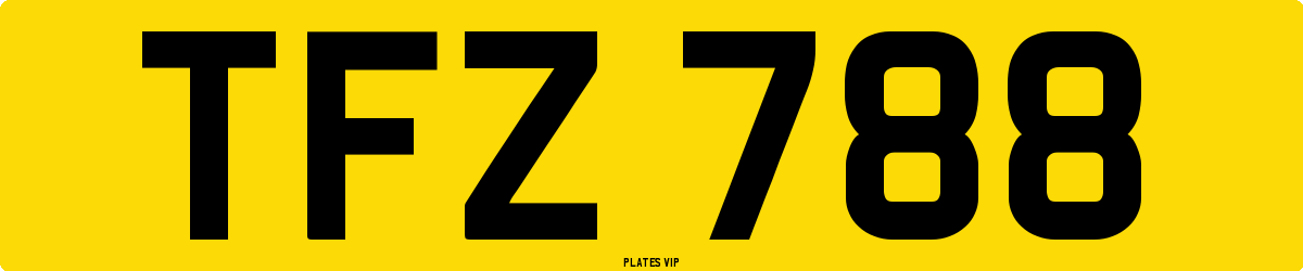 TFZ 788 Number Plate
