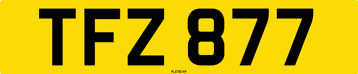 TFZ 877 Number Plate