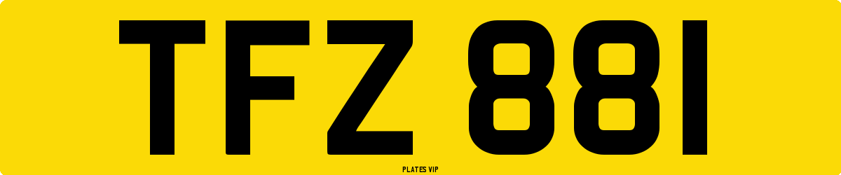 TFZ 881 Number Plate