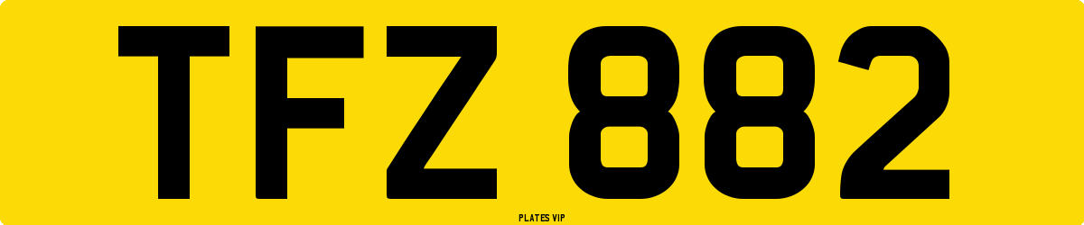 TFZ 882 Number Plate
