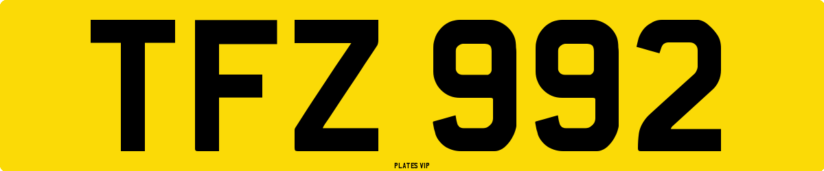 TFZ 992 Number Plate