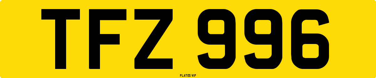 TFZ 996 Number Plate
