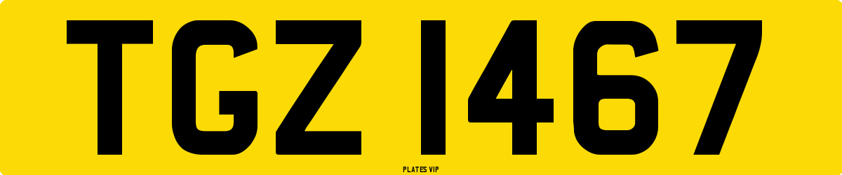 TGZ 1467 Number Plate