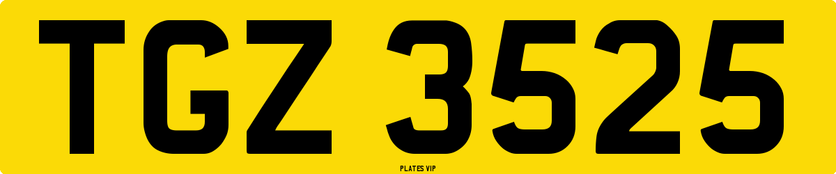 TGZ 3525 Number Plate