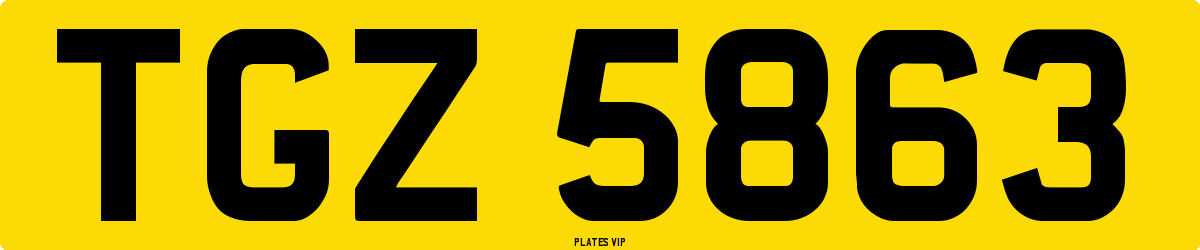 TGZ 5863 Number Plate
