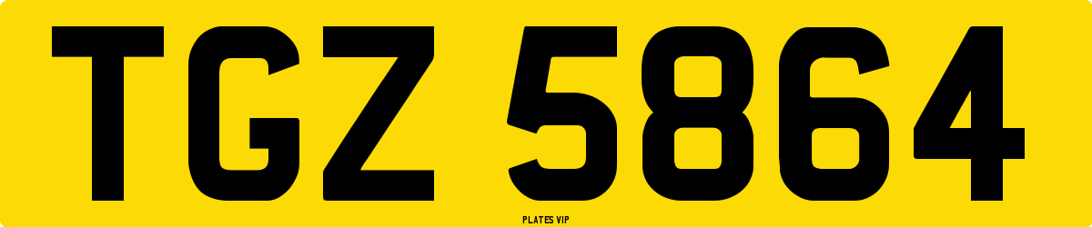TGZ 5864 Number Plate