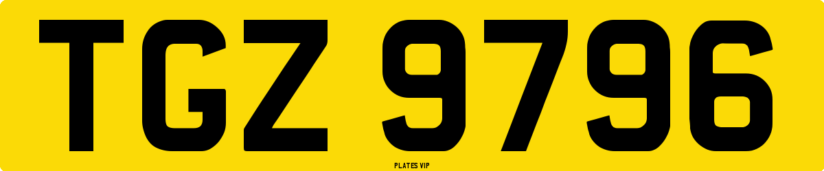 TGZ 9796 Number Plate