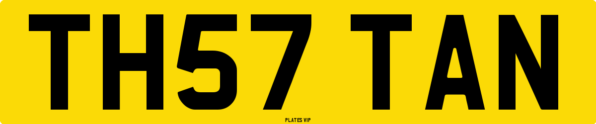 TH57 TAN Number Plate