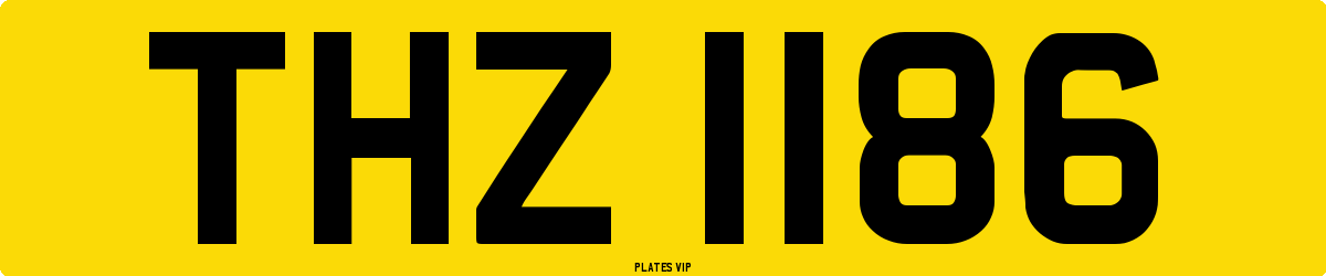 THZ 1186 Number Plate