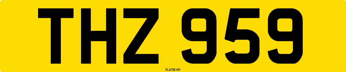 THZ 959 Number Plate