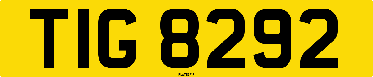TIG 8292 Number Plate