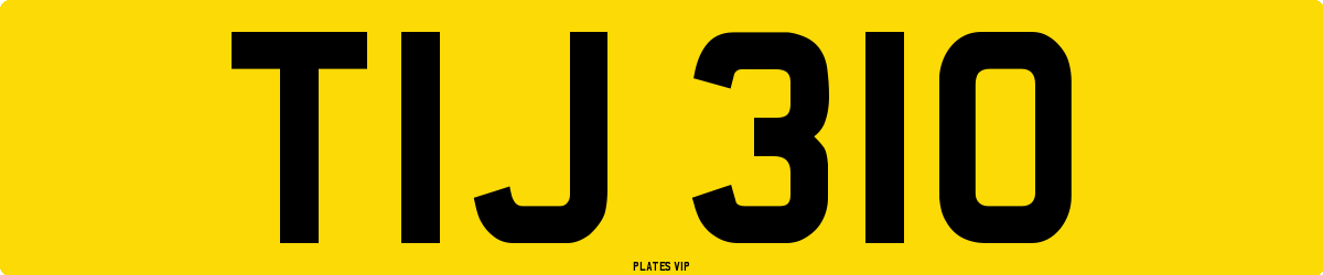 TIJ 310 Number Plate