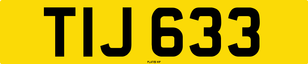 TIJ 633 Number Plate