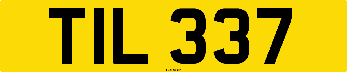 TIL 337 Number Plate