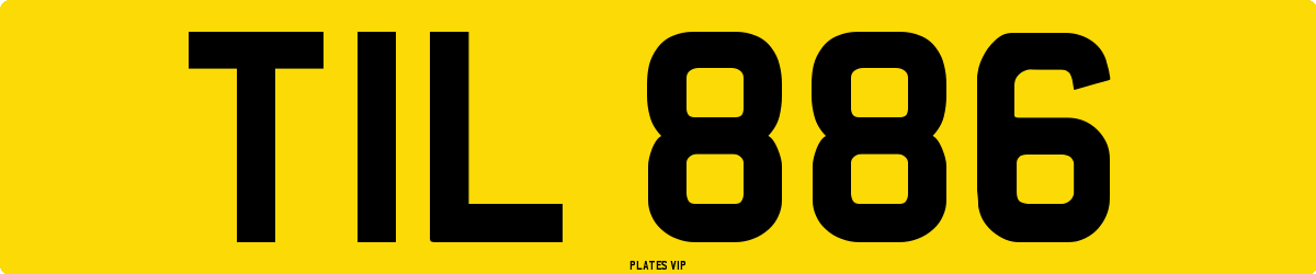 TIL 886 Number Plate