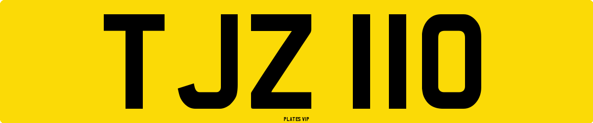 TJZ 110 Number Plate