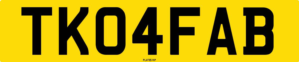 TK 04 FAB Number Plate