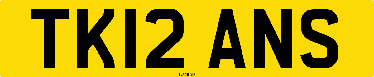 TK12 ANS Number Plate