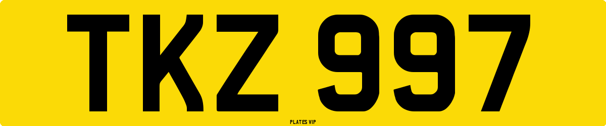 TKZ 997 Number Plate