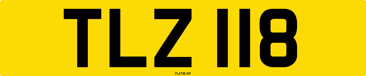 TLZ 118 Number Plate