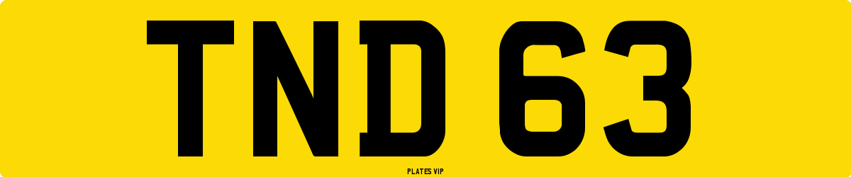 TND 63 Number Plate