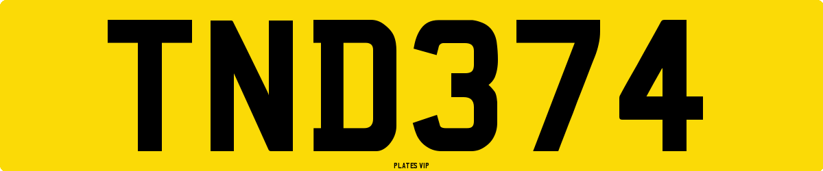 TND374 Number Plate