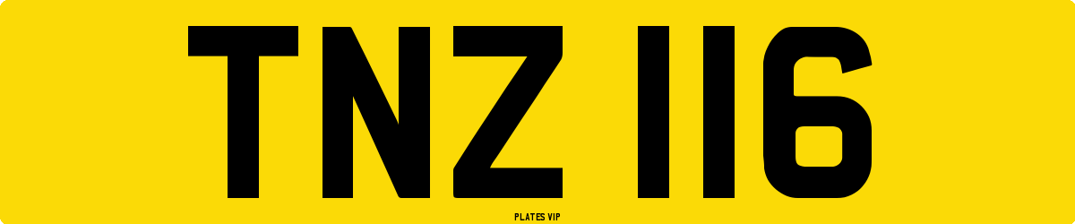 TNZ 116 Number Plate