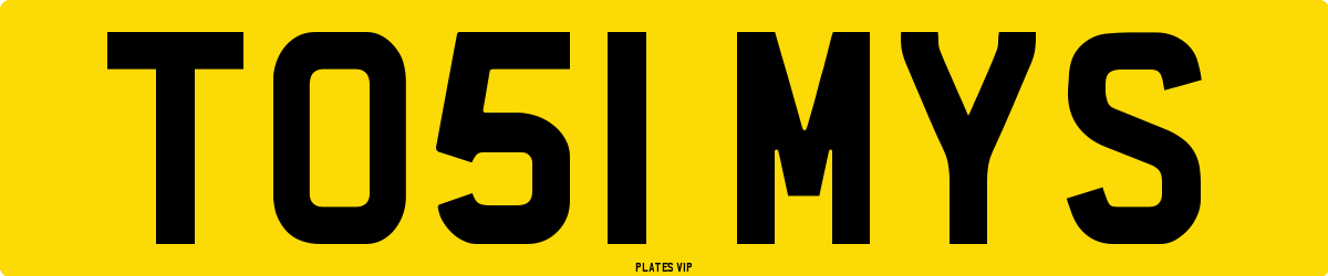 TO51 MYS Number Plate