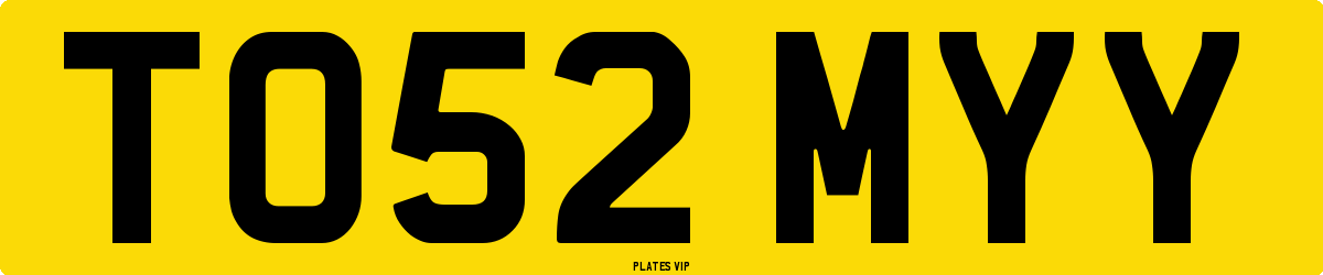 TO52 MYY Number Plate