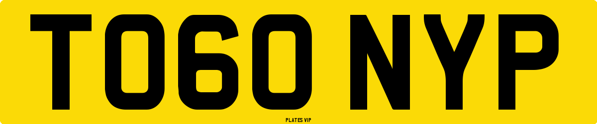 TO60 NYP Number Plate