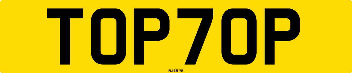 TOP70P Number Plate