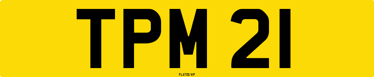 TPM 21 Number Plate