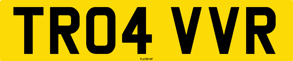 TR04 VVR Number Plate