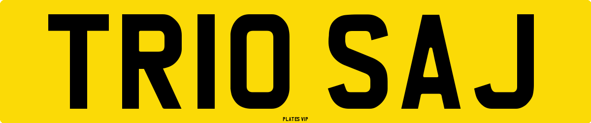 TR10 SAJ Number Plate