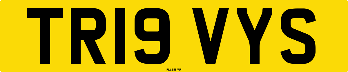 TR19 VYS Number Plate