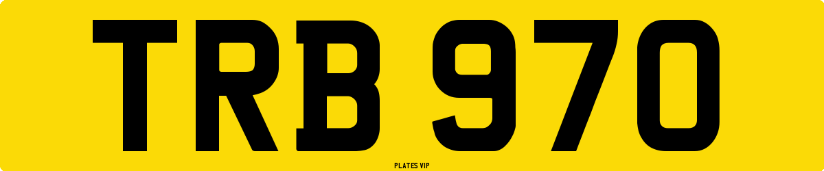 TRB 970 Number Plate