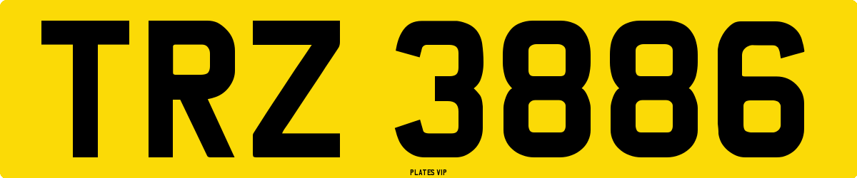 TRZ 3886 Number Plate