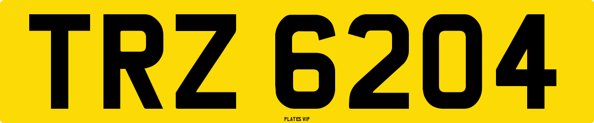 TRZ 6204 Number Plate