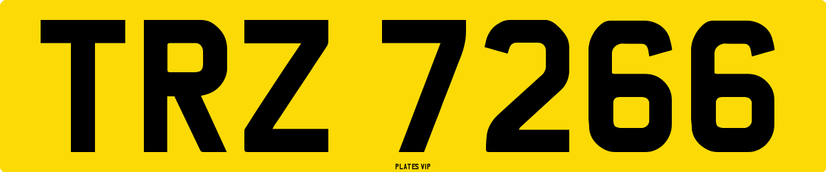 TRZ 7266 Number Plate
