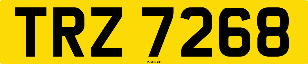 TRZ 7268 Number Plate