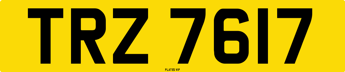 TRZ 7617 Number Plate