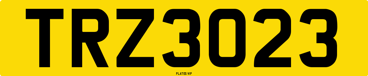 TRZ3023 Number Plate