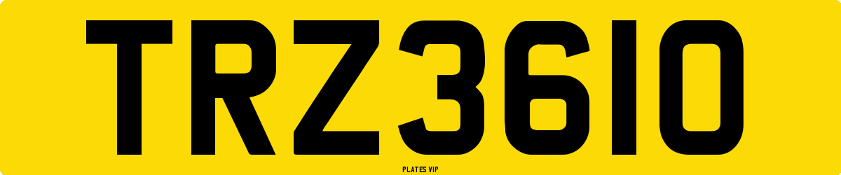 TRZ3610 Number Plate