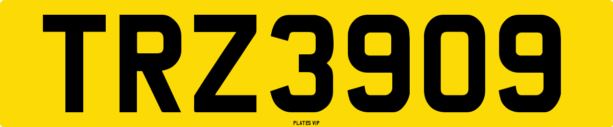 TRZ3909 Number Plate