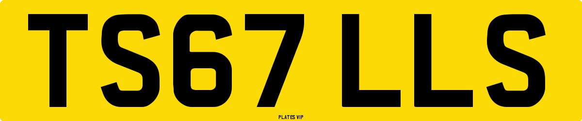 TS67 LLS Number Plate