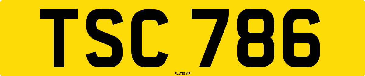 TSC 786 Number Plate