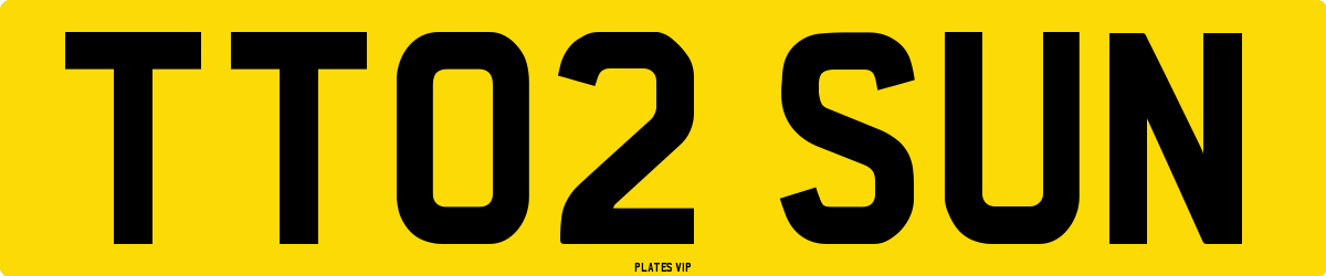 TT02 SUN Number Plate